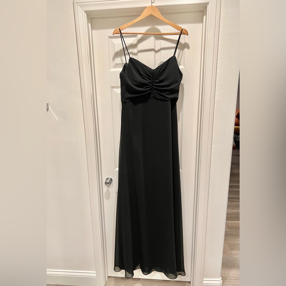 Black Amsale size 14 full length gown perfect for a bridesmaid dress.